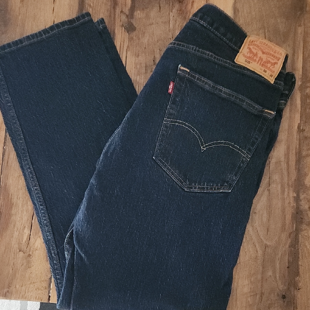 Levi's Men's Dark Blue 36x30 Straight Leg Jeans